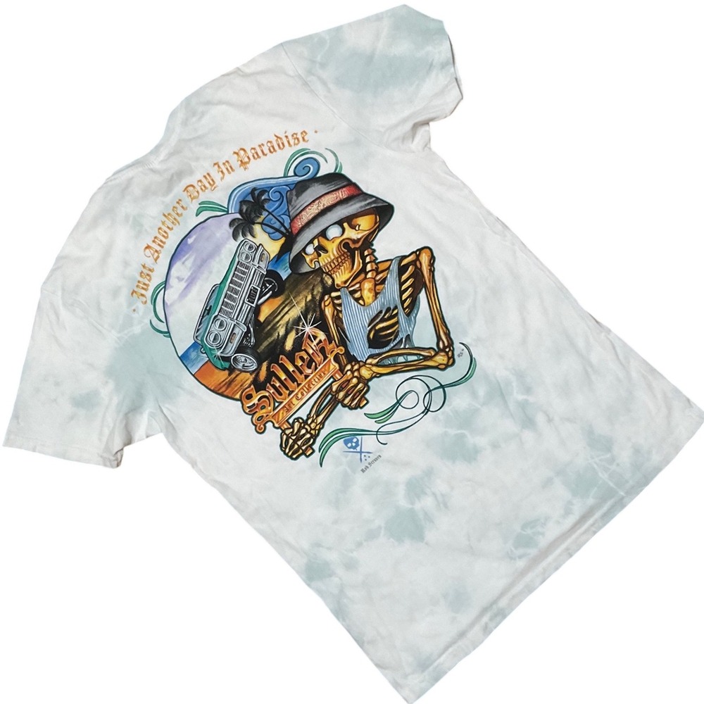 Buckle Sullen Art Collective Skeleton Paradise Tie Dye Graphic T-Shirt Mens Med